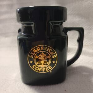 Starbucks Travel Mug Green Ceramic Square Gold Mermaid Seal Hotjo Style